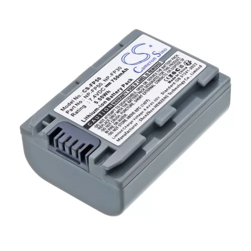 Sony NP-FP30, NP-FP50, NP-FP51 helyettesítő akkumulátor (Li-ion, 7.4V, 750mAh) - Utángyártott