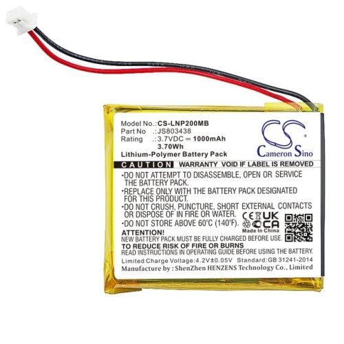 Luvion JS803438 helyettesítő bébiőr akkumulátor (Li-Polymer, 1000mAh / 3.7Wh, 3.7V) - Utángyártott