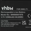Pure ChargePAK F1, F1 helyettesítő rádió akkumulátor (Li-Ion, 12000mAh / 44.4Wh, 3.7V) - Utángyártott