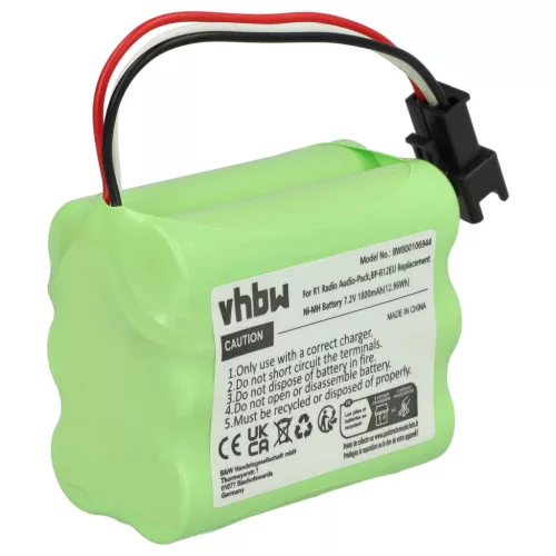 Teac BP-R1, BP-R12EU helyettesítő rádió akkumulátor (NiMh, 1800mAh / 12.96Wh, 7.2V) - Utángyártott