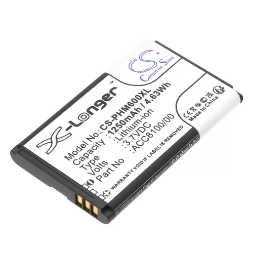 Philips Pocket Memo DPM6000 készülékhez diktafon akkumulátor (Li-Ion, 1250mAh / 4.63Wh, 3.7V) - Utángyártott