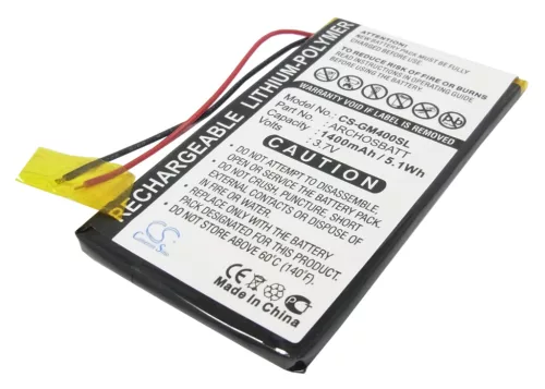Archos GMini 400 készülékhez MP3-lejátszó akkumulátor (Li-Ion, 1400mAh / 5.18Wh, 3.7V) - Utángyártott