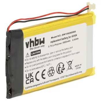   Archos AV 404 készülékhez MP3-lejátszó akkumulátor (Li-Ion, 1800mAh / 6.66Wh, 3.7V) - Utángyártott