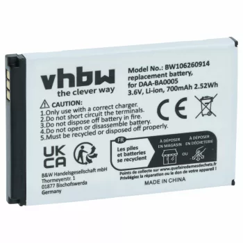   Creative Zen Micro készülékhez MP3-lejátszó akkumulátor (Li-Ion, 700mAh / 2.59Wh, 3.7V) - Utángyártott