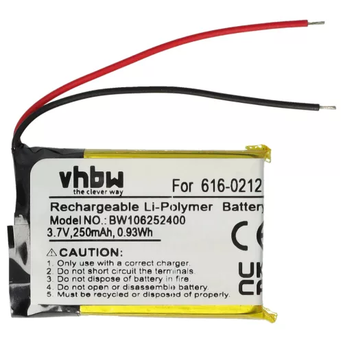Apple 616-0212 helyettesítő MP3-lejátszó akkumulátor (Li-Polymer, 250mAh / 0.93Wh, 3.7V) - Utángyártott