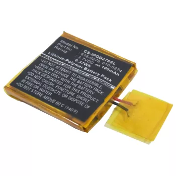   Apple 616-0274 helyettesítő MP3-lejátszó akkumulátor (Li-Ion, 100mAh / 0.37Wh, 3.7V) - Utángyártott
