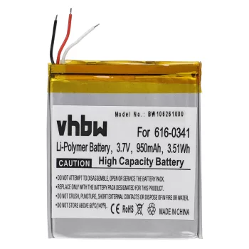  Apple 07-001-01 helyettesítő MP3-lejátszó akkumulátor (Li-Polymer, 950mAh / 3.52Wh, 3.7V) - Utángyártott