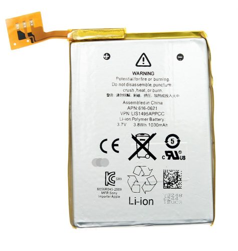 Apple 616-0621 helyettesítő MP3-lejátszó akkumulátor (Li-Ion, 1030mAh / 3.81Wh, 3.7V) - Utángyártott