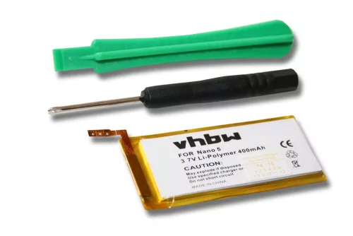 Apple 616-0406 helyettesítő MP3-lejátszó akkumulátor (Li-Polymer, 400mAh / 1.48Wh, 3.7V) - Utángyártott