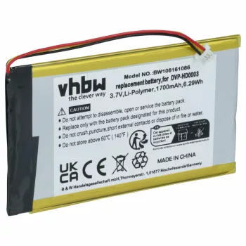   Creative Labs BA20603R79914 helyettesítő MP3-lejátszó akkumulátor (Li-Polymer, 1700mAh / 6.29Wh, 3.7V) - Utángyártott