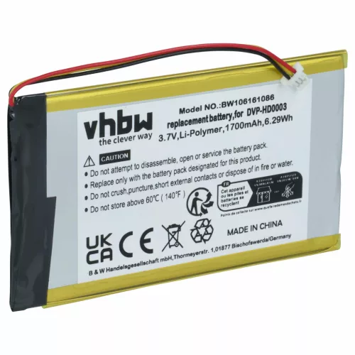 Creative Labs BA20603R79914 helyettesítő MP3-lejátszó akkumulátor (Li-Polymer, 1700mAh / 6.29Wh, 3.7V) - Utángyártott