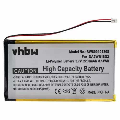Iriver DA2WB18D2 helyettesítő MP3-lejátszó akkumulátor (Li-Polymer, 2200mAh / 8.14Wh, 3.7V) - Utángyártott