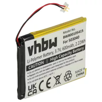   Samsung 503040 helyettesítő MP3-lejátszó akkumulátor (Li-Ion, 600mAh / 2.22Wh, 3.7V) - Utángyártott
