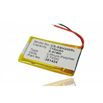   Sony 381424 helyettesítő MP3-lejátszó akkumulátor (Li-Polymer, 110mAh / 0.41Wh, 3.7V) - Utángyártott