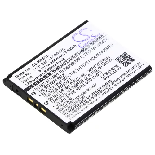 Sony LIP-880 helyettesítő MP3-lejátszó akkumulátor (Li-Ion, 980mAh / 3.63Wh, 3.7V) - Utángyártott