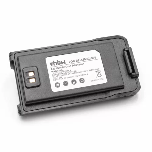 Baofeng BF-A58, BL-970 helyettesítő rádió akkumulátor (Li-Ion, 1800mAh / 13.32Wh, 7.4V) - Utángyártott