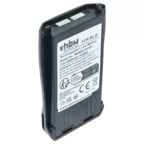 Baofeng BL-B helyettesítő rádió akkumulátor (Li-Ion, 2000mAh / 14.8Wh, 7.4V) - Utángyártott