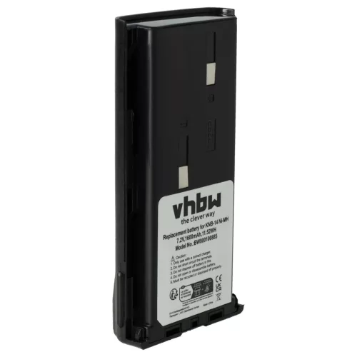 Kenwood KNB-14, KNB-14A helyettesítő rádió akkumulátor (NiMh, 1600mAh / 11.52Wh, 7.2V) - Utángyártott