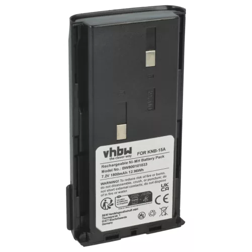 Kenwood KNB-14a, KNB-15a helyettesítő rádió akkumulátor (NiMh, 1800mAh / 12.96Wh, 7.2V) - Utángyártott