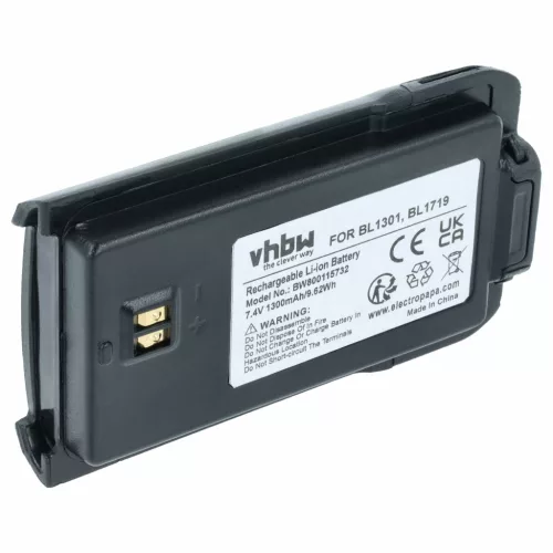 Hyt / Hytera BL1301 helyettesítő rádió akkumulátor (Li-Ion, 1300mAh / 9.62Wh, 7.4V) - Utángyártott