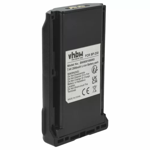 Icom BJ-2000, BP-230 helyettesítő rádió akkumulátor (Li-Ion, 2500mAh / 18.5Wh, 7.4V) - Utángyártott