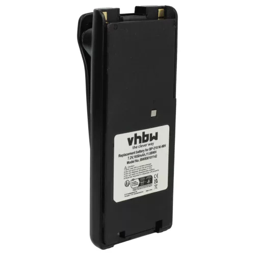 Icom BP-209, BP-209N, BP-210 helyettesítő rádió akkumulátor (NiMh, 1650mAh / 11.88Wh, 7.2V) - Utángyártott