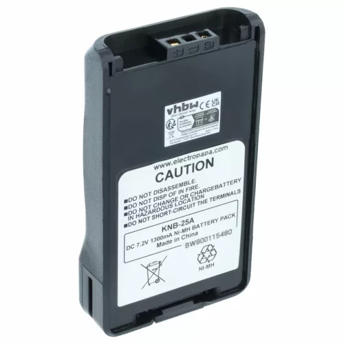Kenwood KNB-24, KNB-24L helyettesítő rádió akkumulátor (NiMh, 1300mAh / 9.36Wh, 7.2V) - Utángyártott