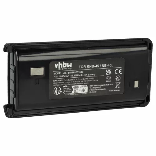 Kenwood KNB-45, KNB-45L helyettesítő rádió akkumulátor (Li-Ion, 1800mAh / 13.32Wh, 7.4V) - Utángyártott