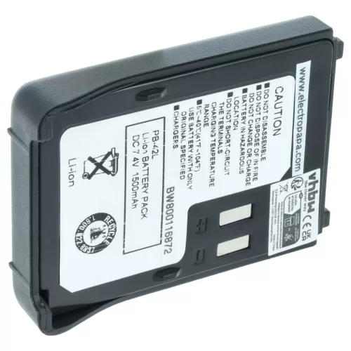 Kenwood PB-42, PB-42L helyettesítő rádió akkumulátor (Li-Ion, 1500mAh / 11.1Wh, 7.4V) - Utángyártott