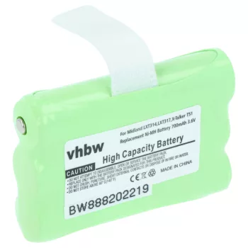   Midland AVP14, BATT3R helyettesítő rádió akkumulátor (NiMh, 700mAh / 2.52Wh, 3.6V) - Utángyártott