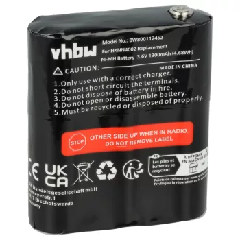  Motorola 4002A, 56315 helyettesítő rádió akkumulátor (NiMh, 1300mAh / 4.68Wh, 3.6V) - Utángyártott