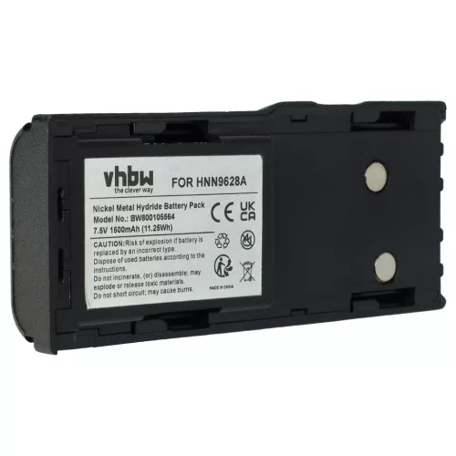 Motorola HNN9628A, HNN9628B helyettesítő rádió akkumulátor (NiMh, 1500mAh / 11.25Wh, 7.5V) - Utángyártott