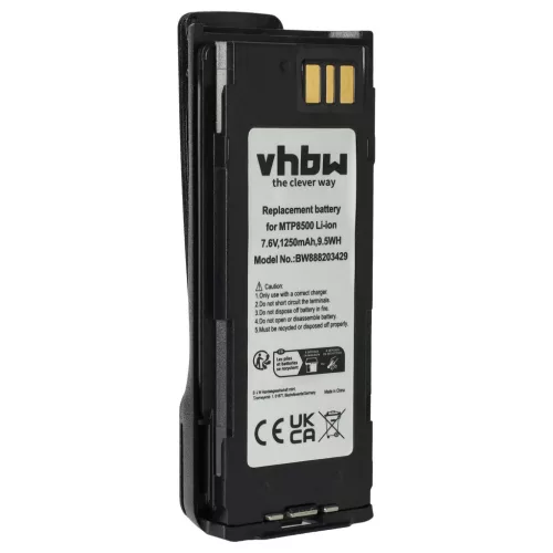 Motorola NNTN8570 helyettesítő rádió akkumulátor (Li-Ion, 1250mAh / 9.5Wh, 7.6V) - Utángyártott