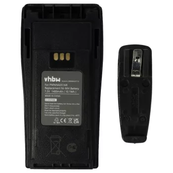   Motorola PMNN4251AR helyettesítő rádió akkumulátor (NiMh, 1400mAh / 10.1Wh, 7.2V) - Utángyártott