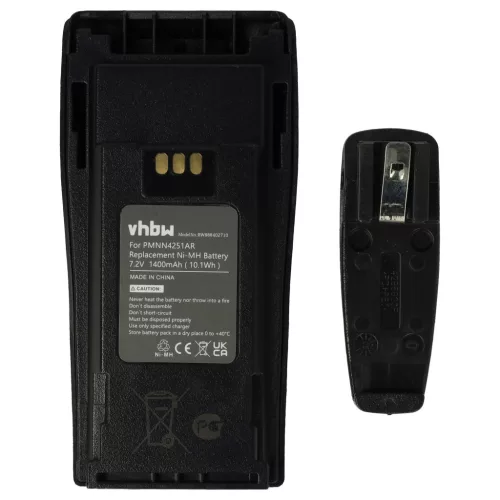 Motorola PMNN4251AR helyettesítő rádió akkumulátor (NiMh, 1400mAh / 10.1Wh, 7.2V) - Utángyártott