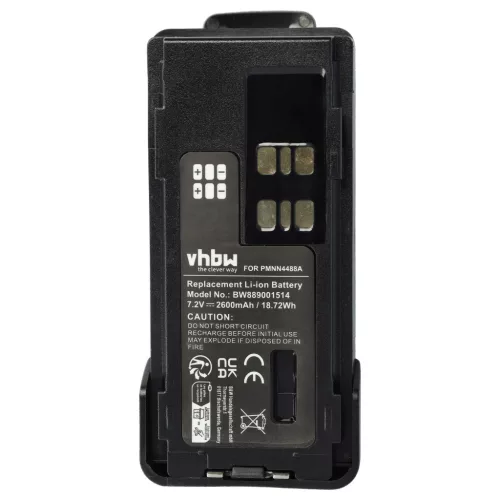 Motorola PMNN441 helyettesítő rádió akkumulátor (Li-Ion, 2600mAh / 19.24Wh, 7.4V) - Utángyártott
