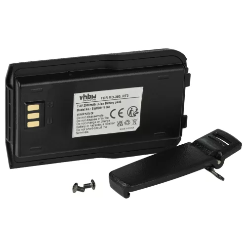 TYT / Tytera MD-380 készülékhez rádió akkumulátor (Li-Ion, 2000mAh / 14.8Wh, 7.4V) - Utángyártott