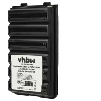   Yaesu / Vertex FNB-57 helyettesítő rádió akkumulátor (NiMh, 1600mAh / 11.52Wh, 7.2V) - Utángyártott