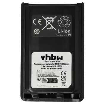   Vertex / Yaesu VX-230 készülékhez rádió akkumulátor (Li-Ion, 2600mAh / 19.24Wh, 7.4V) - Utángyártott