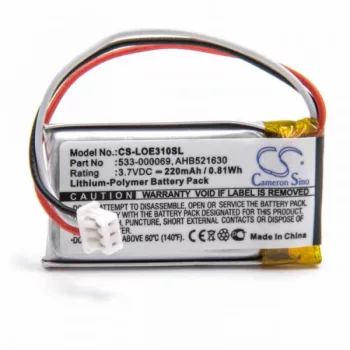  Logitech 533-000069 helyettesítő fülhallgató akkumulátor (Li-Polymer, 220mAh / 0.814Wh, 3.7V) - Utángyártott