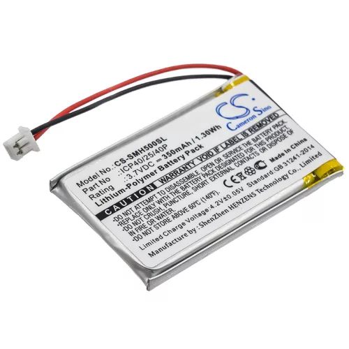 Sena ICP40/25/40P helyettesítő fülhallgató akkumulátor (Li-Polymer, 350mAh / 1.3Wh, 3.7V) - Utángyártott