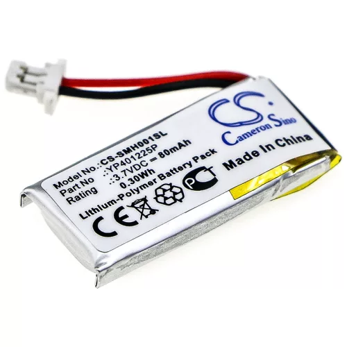 Sena YP401225P helyettesítő fülhallgató akkumulátor (Li-Polymer, 80mAh / 0.3Wh, 3.7V) - Utángyártott