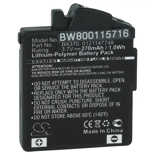 Sennheiser BA90, E180 helyettesítő fülhallgató akkumulátor (NiMh, 60mAh / 0.14Wh, 2.4V) - Utángyártott