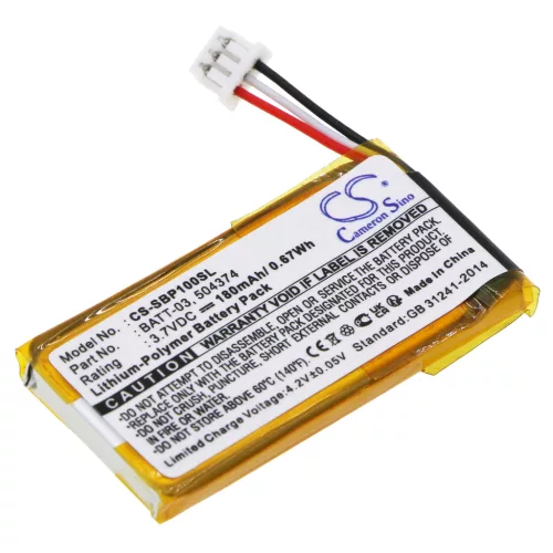 Sennheiser 504374 helyettesítő fülhallgató akkumulátor (Li-Ion, 180mAh / 0.666Wh, 3.7V) - Utángyártott