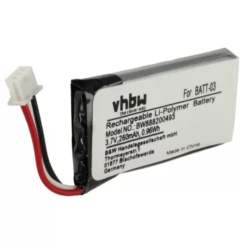   Sennheiser 504374 helyettesítő fülhallgató akkumulátor (Li-Polymer, 200mAh / 0.74Wh, 3.7V) - Utángyártott