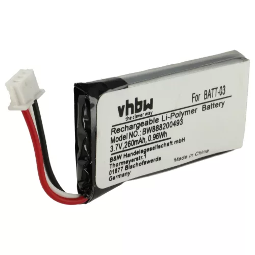 Sennheiser 504374 helyettesítő fülhallgató akkumulátor (Li-Polymer, 200mAh / 0.74Wh, 3.7V) - Utángyártott