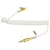 Spirál kábel (3.5mm Jack (Apa), 3.5mm Jack (Apa), 39 - 150cm, Fehér / Arany) - Utángyártott