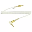 Spirál kábel (3.5mm Jack (Apa), 3.5mm Jack (Apa), 39 - 150cm, Fehér / Arany) - Utángyártott
