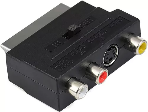 Átalakító (RCA (Anya) / S-video (Anya), Scart (Apa), Fekete) - Utángyártott