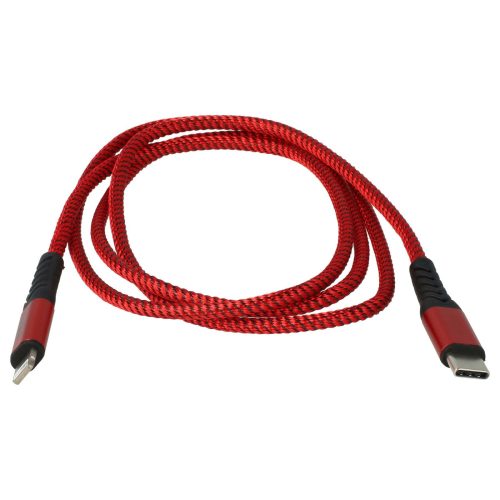 Apple AirPods 1.Generation készülékhez kábel (USB-C (Apa), Lightning (Apa), 100cm, Fekete / Piros, 18W, 9V, 2.0A) - Utángyártott